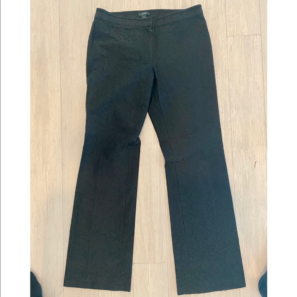 J Crew jacquard black pants
